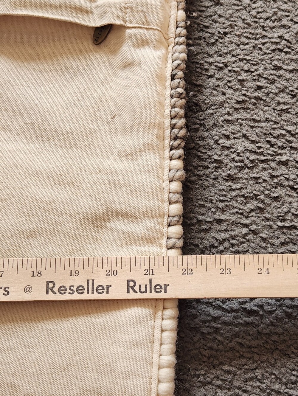 MAGNOLIA HOME Sham Pillow Case Gray Joanna Gaines Wool Cotton 22x22 Fixer Upper - Picture 9 of 10